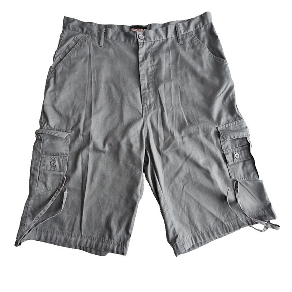 Blac Lacquer Wide Leg Cargo Shorts with 8 Pockets Men's Size 38 Drawstring Leg - Picture 1 of 12